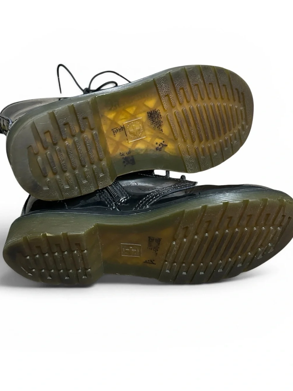 DR. MARTENS JUNIOR 1460 PATENT LEATHER LACE UP BOOTS SIZE 5 BLACK